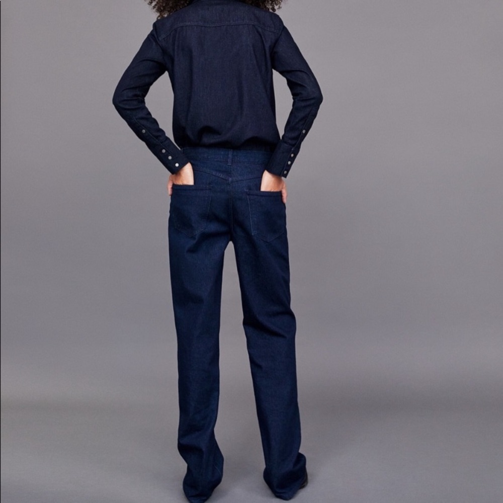 ZARA Heritage Straight Sunset Blue Denim Jeans 2 - Picture 6 of 14